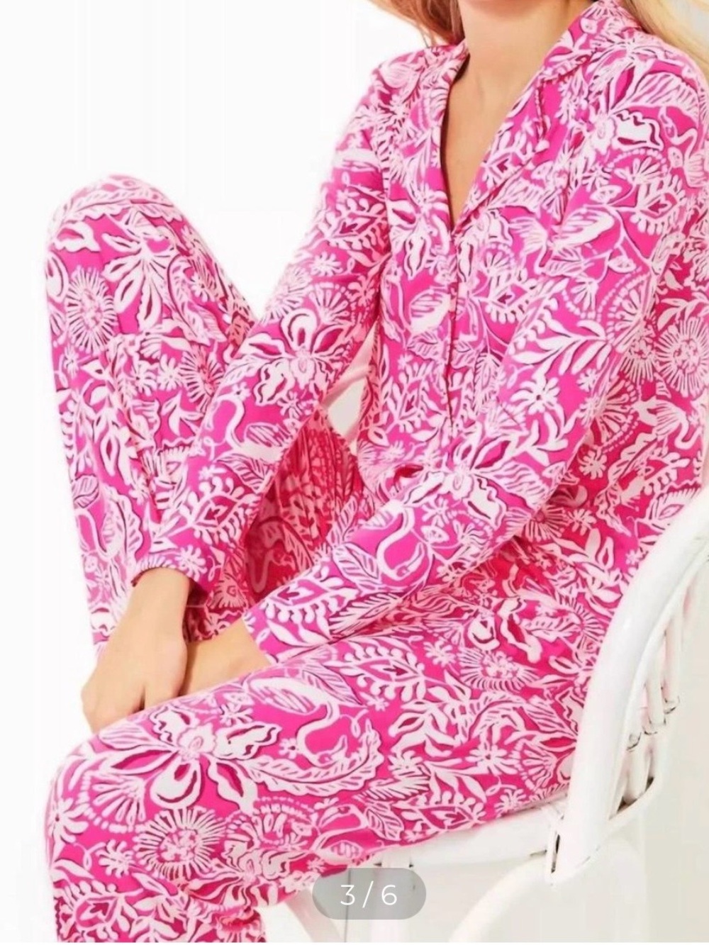 Lilly Pulitzer Pink and White Floral Pjs